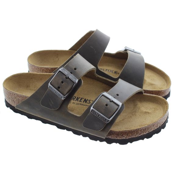 BIRKENSTOCK Mens Arizona Leather 2 Bar Sandals In Khaki