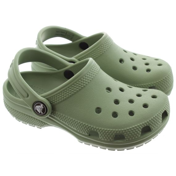 CROCS Kids Classic Clogs In Moss