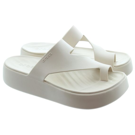 CROCS Ladies Getaway Toe Loop Sandals In Sand 