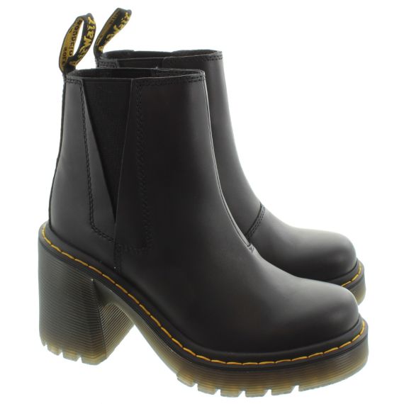 DR MARTENS Ladies Spence Heel Chelsea Boots In Black 