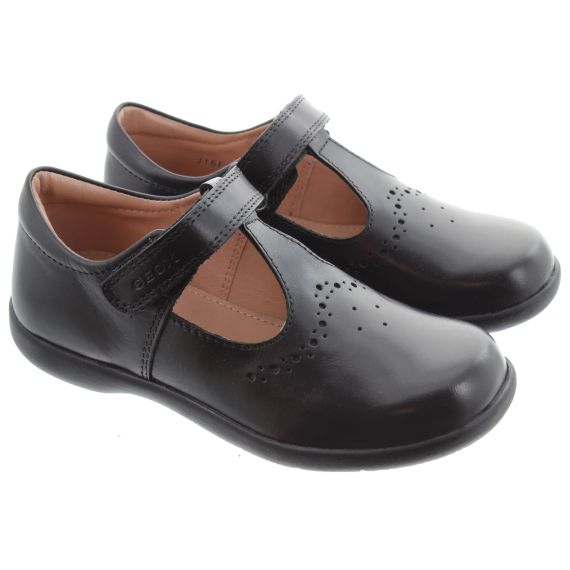 GEOX Kids Naimara T Bar Shoes In Black 