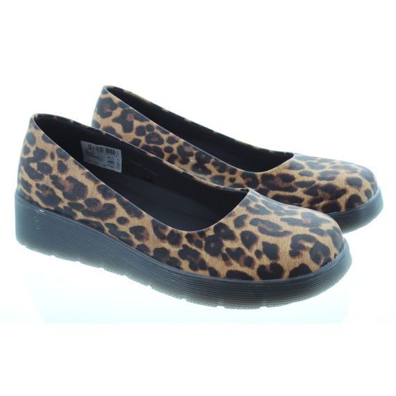 HEAVENLY FEET Ladies Bambi Flat Pumps In Leopard 