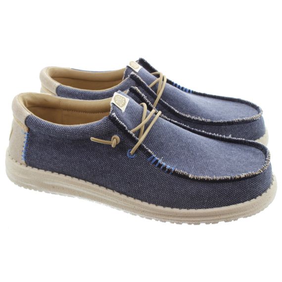 HEY_DUDE Mens Wally Coastline Jute In Navy 