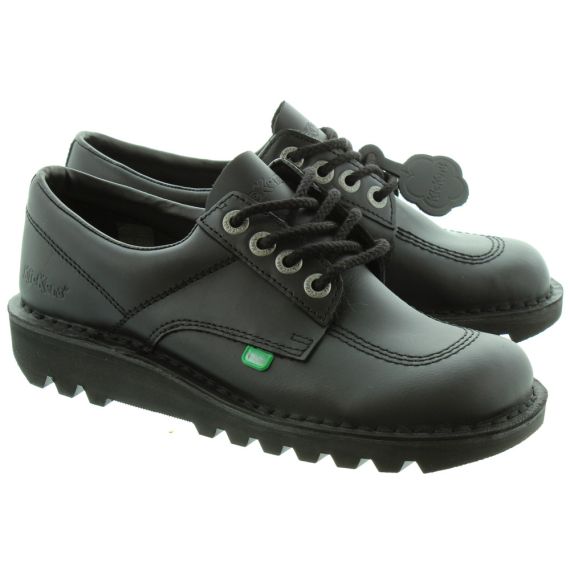 KICKERS Ladies Kick Lo School Shoes in Black
