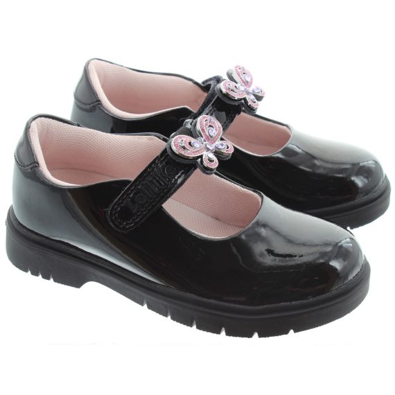 LELLI KELLY Kids LK8933 Melody Butterfly Bar Shoes In Black Patent
