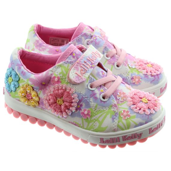 LELLI KELLY Kids LK4912 Eloise Velcro Trainers In White 