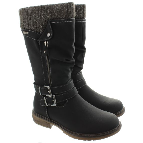 LUNAR Ladies Peyton Waterproof Calf Boots In Black 