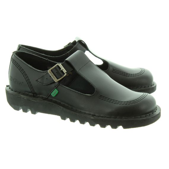 KICKERS Adults Kick T-Bar Shoes In Black