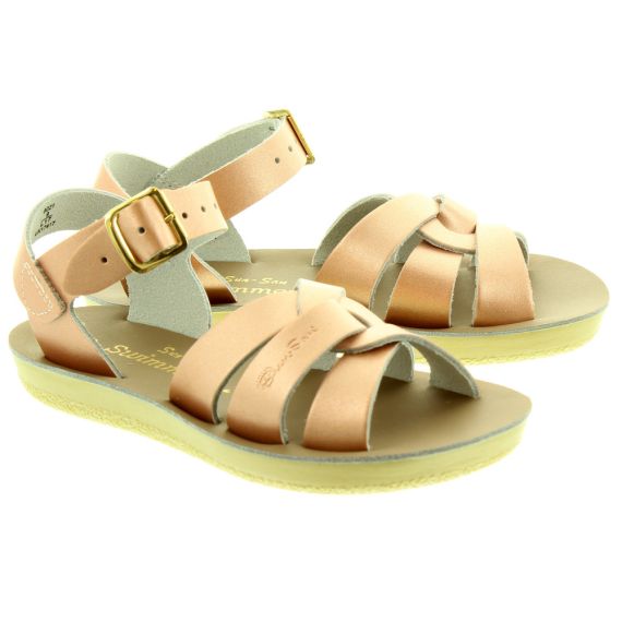 SALT WATER Kids Swimmer Sandals In Rose Gold
