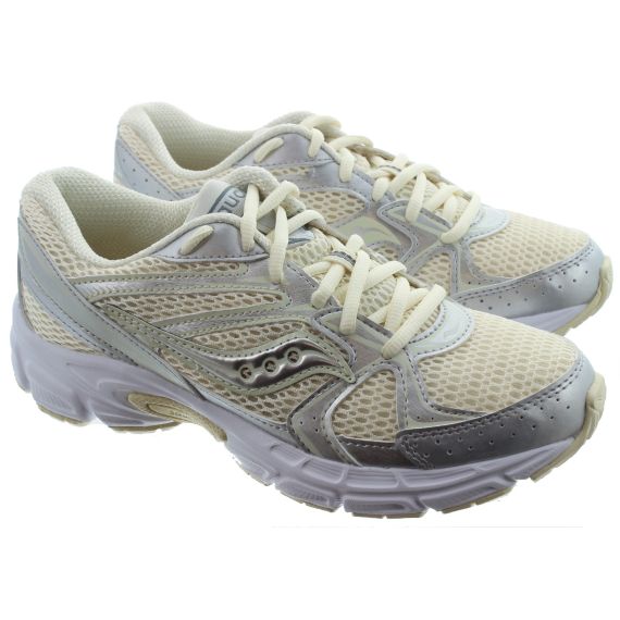 SAUCONY Adults Ride Millennium Trainers In Cream And Silver 