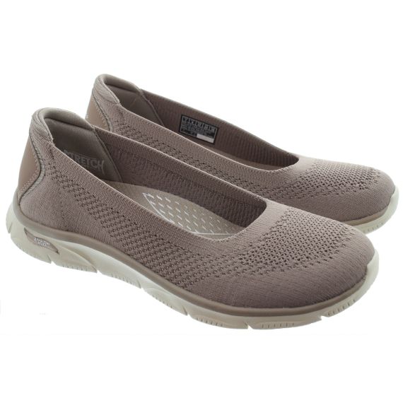 SKECHERS Ladies 100729 Arch Fit Sunny Shoes In Dark Taupe 