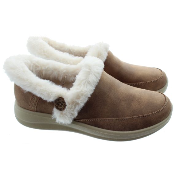 SKECHERS Ladies 168114 Cozy Escape Slip Ins In Chestnut 