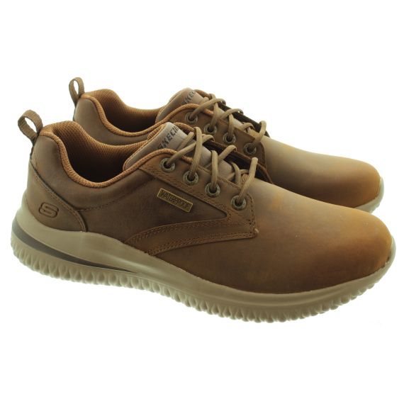 SKECHERS Mens 210661 Waterproof Delson 3.0 Galvin Trainers In Dark Brown 