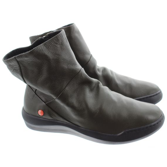 SOFTINOS Ladies Bler Flat Ankle Boots In Khaki 
