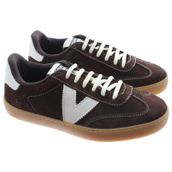 VICTORIA Ladies Berlin 2 Leather Sneakers In Chocolate Brown 