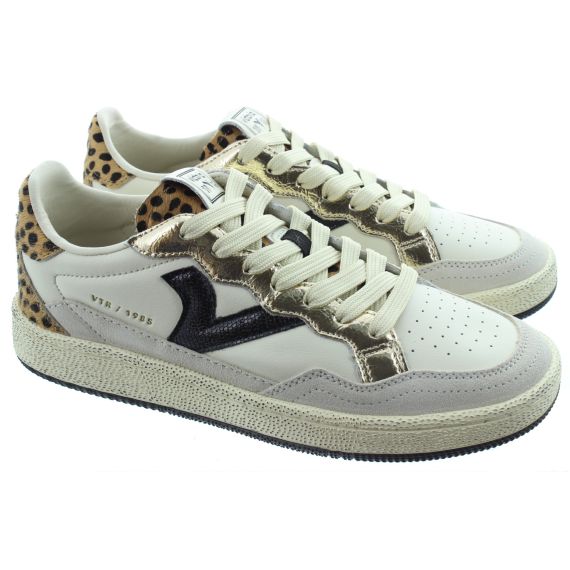 VICTORIA Ladies Smash Animal Trainers In Cream 